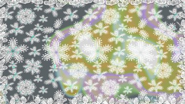 Tekstil, kumaş, ambalaj, hatıra defteri için hoş bir çiçek arkaplanı. Çocuksu tasarım. El çizimi çiçekli, pürüzsüz bir desen. Gri arkaplanda.