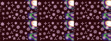 Raster illüstrasyonu. Küçük çiçekli basit bir çiçek çizimi. Moda baskısı, albüm, ambalaj kağıdı ve duvar kağıdı için zarif dekoratif süslemeler. Kahverengi renkte şirin çiçekler..