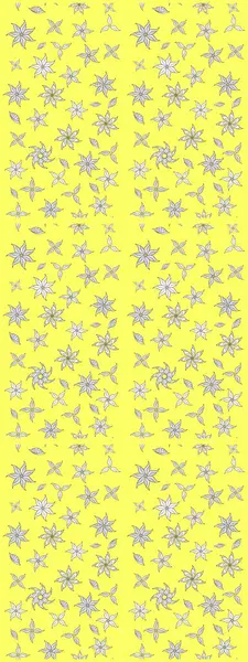 Raster çiçek desenleri çiziyor. Vadinin sarı renkli çiçekleri.