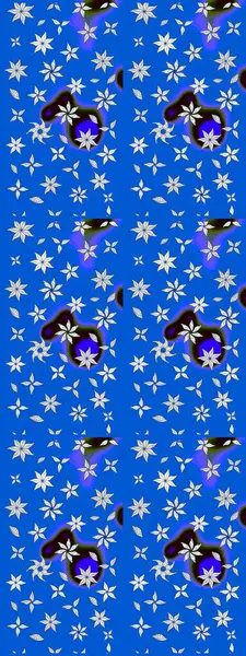 Raster illüstrasyonu. Raster çiçekleri klasik tarzda çizilmiş. Çiçekli yumuşak bir eskiz şekli. Yumuşak, bahar çiçekleri mavi renklerde.