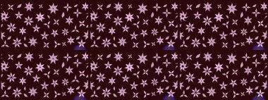 Bir sürü kahverengi ve soyut çiçekli tropik eskiz deseni. Küçük çiçekteki sevimli çiçek deseni. Varicolobrown Raster çizimi.