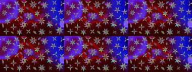 Raster illüstrasyonundaki çiçek desenli çizim. Düz Çiçek Elementleri Tasarımı. Renkli Bahar Teması eskiz kalıbı. Kahverengi renkte çiçekler.