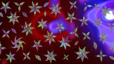 Kabile sanatı boho baskısı, klasik çiçek arkaplanı. Arkaplan dokusu, duvar kağıdı, kahverengi renkli çiçek teması. Soyut etnik raster çizim kalıbı.