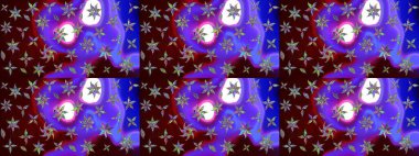 Motley illüstrasyonu. Robot resim. Küçük renkli çiçekler. Küçük çiçekte güzel bir desen. Moda baskıları için zarif bir şablon. Çiçekli yaz çiçekleri.