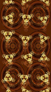 Güzel bir kış süsü. Renkli kar taneleri Raster çizimi. Raster kahverengi, sarı ve siyah kar tanelerinden izole edilmiş..