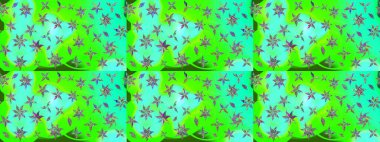 Raster çiçek desenli çiçek deseni, yapraklar, dekoratif elementler, sıçrama, lekeler, el çizimi kontur çizgileri ve Doodle çizim stili, grafik raster çizim çizimi.