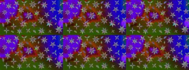 Soyut etnik raster çizim kalıbı. Vadinin yeşil renkli çiçekleri. Çiçekler..