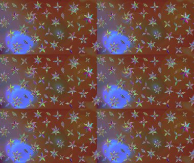 Vadinin çiçekleri kahverengi renklerde. Raster çiçek desenleri çiziyor..