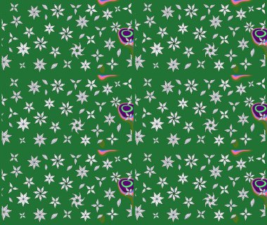 Yapraklı çizim şekli. Şirin, zarif çiçekler Raster illüstrasyonu. Tekstil için figür. Davetiye ve kartpostal tasarımı için dekoratif çiçek unsurları. Poster veya kapak için arkaplan.