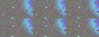 Moda arka planında parlak buketler. Eski usul küçük çiçekli şirin bir eskiz deseni. Kumaş, duvar kağıdı ve kağıt üzerine baskı yapmak için gelişen arka plan. Raster illüstrasyonu.