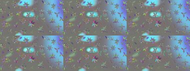 Renkli grunge soyut arkaplanı kologri çiçeklerle süslüyor. Parmak izi, kumaş, duvar kâğıdı, tekstil için raster dokusu. Nakış desenli çiçek deseni..