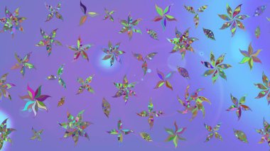 Renkli Bahar Teması eskiz kalıbı. Çiçek deseni. Raster illüstrasyonu. Chichi 'nin kumaş kalıbını çiz. Düz Çiçek Elementleri Tasarımı.