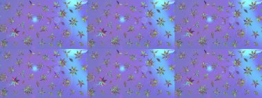 Sevimli çiçek raster deseni. Düz Çiçek Elementleri Tasarımı. Mor renkli çiçekler. Renkli Yaz Teması çizim şablonu.