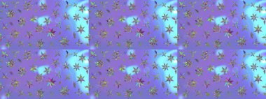 Düz Çiçek Elementleri Tasarımı. Eskiz klasiği. Renkli Bahar Teması eskiz kalıbı. Raster Şirin kumaş deseni.