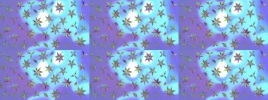 Karalama çiçekleri çizim kalıbı. Mavi el çizimi desen. Raster deseni. Sanat çiçeklere ilham verir ve arka plan bırakır.