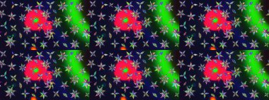 Vadinin gri renkli çiçekleri. Çiçeksel çizim kalıbının çizimi.