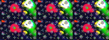 Gri çiçekli bahar çiçekleri. Küçük çiçekte güzel bir desen. Motley illüstrasyonu. Küçük renkli çiçekler. Moda baskıları için zarif bir şablon.