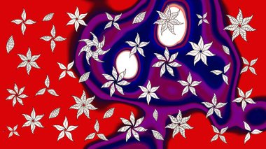 Klasik taslak çizimi. Çiçek kırmızısı eskiz deseni. Raster çiçek izi..