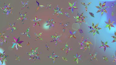 Gri renkte yaz çiçekleri. Çiçekli karalama şeklinde Raster çiçek deseni. Raster illüstrasyonu.