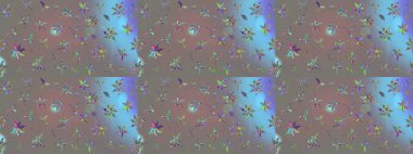 Gri renkli çiçekler. Elle boyanmış suluboya resim çizimi çiçekler ve bitkiler.