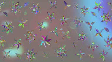 Gri renkli çiçekler. Düz Çiçek Elementleri Tasarımı. Renkli Bahar Teması eskiz kalıbı. Raster illüstrasyonunda çiçek deseni çizimi.