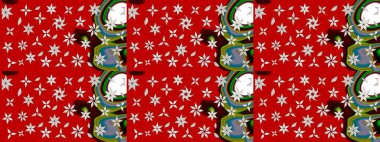 Gömlek, arka plan modelini çiz. Tropik çiçekler. Kırmızı renkte çiçekler.