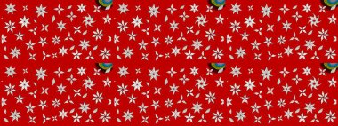 Küçük çiçekteki sevimli çiçek deseni. Kırmızı renkte çiçekler.