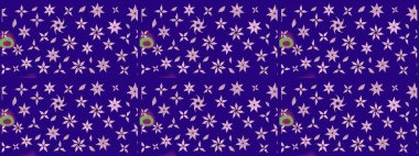 Küçük çiçekteki sevimli çiçek deseni. Mavi renkte çiçekler.