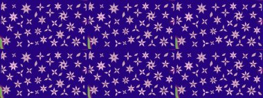 Düz Çiçek Elementleri Tasarımı. Taslak desenli, modaya uygun kumaş deseni. Şirin çiçek elementleri. Renkli Bahar Teması eskiz kalıbı. Raster illüstrasyonu.