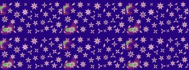 Yumuşak, mavi renkte bahar çiçekleri. Çiçek ve yapraklı karalama şeklinde Raster çiçek deseni. Raster illüstrasyonu.