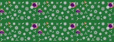 Yeşil renkli çiçekler. Renkli Yaz Temalı eskiz kalıbı. Düz Çiçek Elementleri Tasarımı. Sevimli çiçek raster deseni.