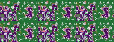 Çiçek yeşili eskiz deseni. Raster çiçek izi. Klasik taslak çizimi.