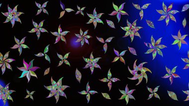 Siyah renkli çiçekler. El çizimi çiçekli soyut çizim kalıbı. Raster illüstrasyonu.