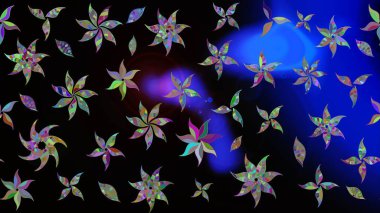 Çiçek kompozisyonu. Küçük çiçekte güzel bir desen var. - Siyah çiçekler. Doğa. Çiçek arkaplan. Çiçek kolajı. Raster deseni.