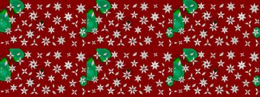 Çiçekli karalama şeklinde Raster çiçek deseni. Nazik, sevimli çiçek arkaplanı. Kırmızı renkte çiçekler.