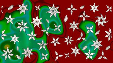 Kırmızı renkte çiçekler. Raster illüstrasyonu. Çiçek süslemeli çizim deseni.