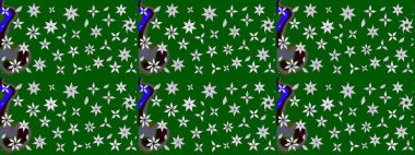 Parlak çiçekli kolaj çiçekleri yeşildir. Çiçekli zambakların eskiz geçmişi. Çiçek tasarımı için inanılmaz kolaj cennet tarzı..