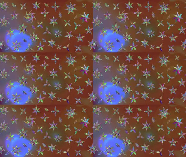 Vadinin çiçekleri kahverengi renklerde. Raster çiçek desenleri çiziyor..