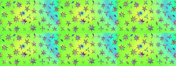 Çiçek duvar kağıdı. Çizim kalıbı. Yeşil renklerde. Renkli süs kenarı. Hint süsü. Raster illüstrasyonu.