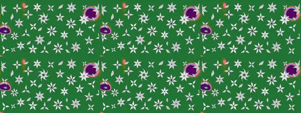 Yeşil renkli çiçekler. Renkli Yaz Temalı eskiz kalıbı. Düz Çiçek Elementleri Tasarımı. Sevimli çiçek raster deseni.