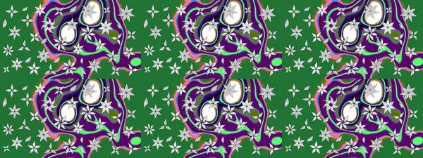 Çiçekli yeşil renkte bir çiçek deseni çiz. Suluboya tarzında yeşil renkte çiçekler.