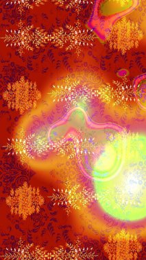 Çiçekler suluboya eskiz deseni. Raster Stili kumaş deseni.