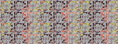 Kusursuz çiçek deseni. Tarafsız renklerde Asya tekstil tarzında. Raster illüstrasyonu.