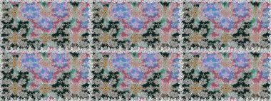 El çizimi. Gri renkli çiçekler. Suluboya çizimi. Çiçeklerle kusursuz desen.