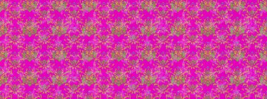 Renkli süs kenarı. Çizim kalıbı. Hint süsü. Çiçek duvar kağıdı. Raster illüstrasyonu. Mor, yeşil ve pembe renkler.