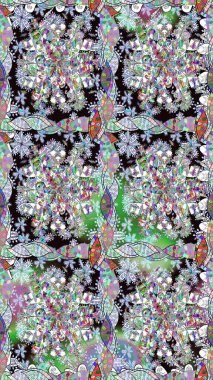 Raster Çiçek İllüstrasyonu güzel tekstil. Tarafsız renklerde etnik çiçeklerle kusursuz bir desen..