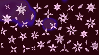 Vadinin çiçekleri kahverengi renklerde. Çiçeksel çizim kalıbının çizimi.