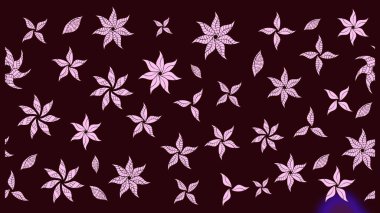 Raster Illustrasyon 'daki Çiçek Deseni' nin son moda çizimi. Düz Çiçek Elementleri Tasarımı. Renkli Yaz Temalı eskiz kalıbı. Güzel kumaş deseni.