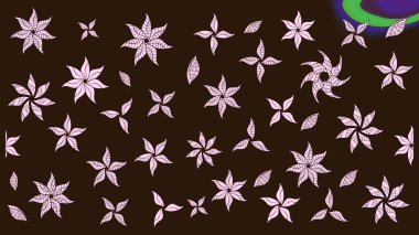 Suluboya, elle çizilmiş. Eskiz arkaplan modeli. Kahverengi üzerine çiçekler. Raster stoku.