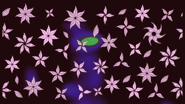 Soyut etnik raster çizim kalıbı. Çiçekler. Vadinin çiçekleri kahverengi renklerde.